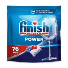 Finish Power Vaatwas Pods, Geen Vooraf Spoelen Vaatwasmiddel, 76 Stuks