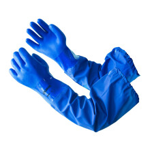 LANON 26" Armbågslängd PVC Kemikaliebeständiga Handskar, Extra Tjocka Gummihandskar, Syra, Alkalier & Olja
