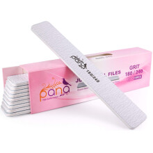 PANA Jumbo Double-Sided Emery Nail File for Manicure Pedicure Natural and Acrylic Nails - Zebra (Grit 180/240) - 50 Piece Pack
