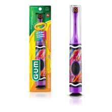 GUM Crayola Detsk elektrick zubn kartcek s cestovnm uzverem 3+ ruznch barev