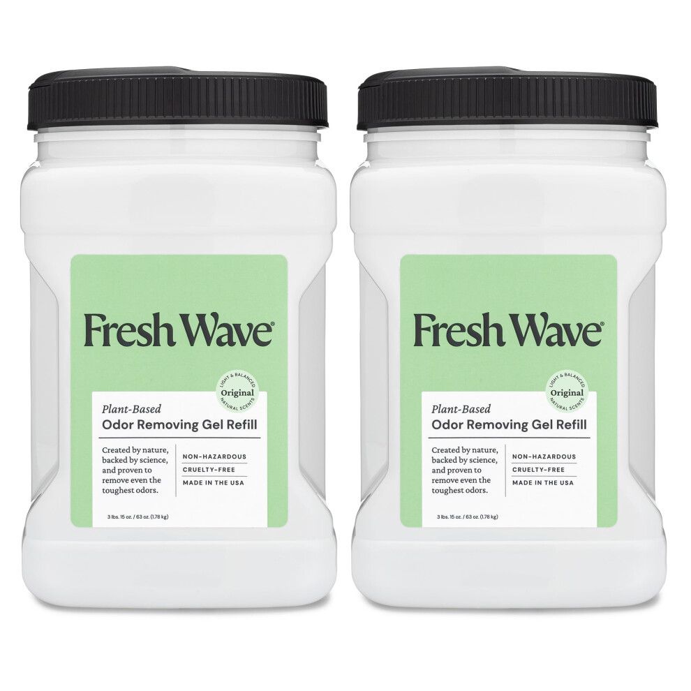 Fresh Wave Odor Removing Gel Refill  63 oz.  Pack of 2 - Safer Odor Absorbers for Home  Natural Plant-Based Odor Eliminator  Every 15 oz. lasts 3-image-OPC-PHXTXKG-NEW