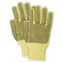 MAGID Cut Master 93BKEVPRRB Kevlar Blend Dotted Knit Gloves 12 Pack Size Medium/Large for Women/Men Safety Gloves Cut Resistant