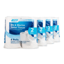 Camco Camper & RV Papel higinico - 16 rolls - 2 capas RVE RV SEBCI SEPTIC SEGIC Tisse - Dye & Fragance Free - 500 Hojas por rollo (40282)