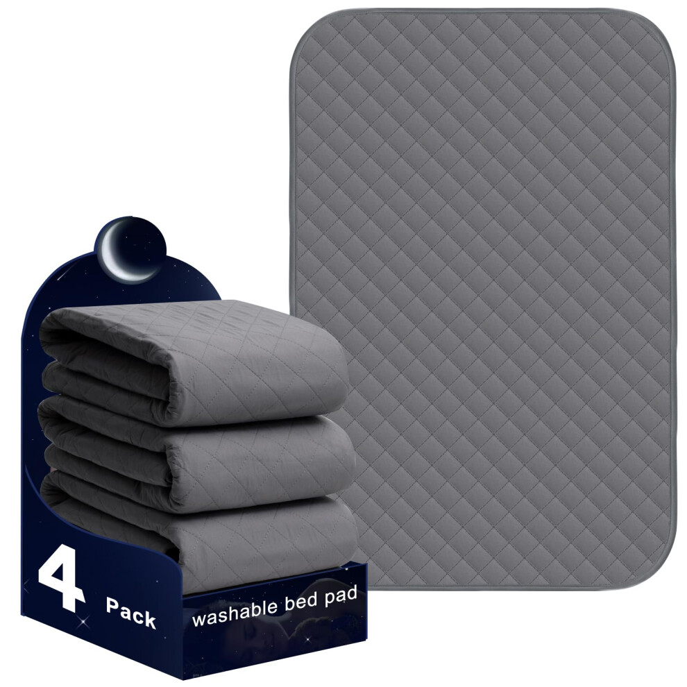 Brosive Waterproof Pads For Bed 24X36 Inch( 4Pack) Incontinence Pads For Bed Washable Bed Pads Washable Incontinence Pads For Kids Adults Elderly