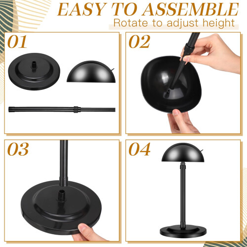 Tatuo 8 Pcs Support de Perruque, Stand de Tête Ajustable 9.8"-18.9" pour Perruques, Support de Voyage 2