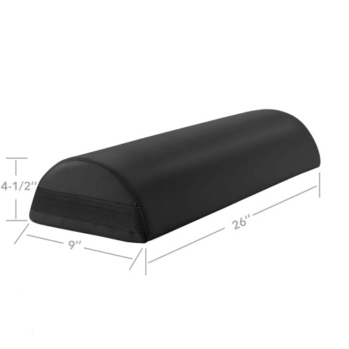 Almofada de travesseiro para mesa de massagem meia redonda Saloniture Jumbo - 26 x 9 x 4,5 polegadas - preta 2