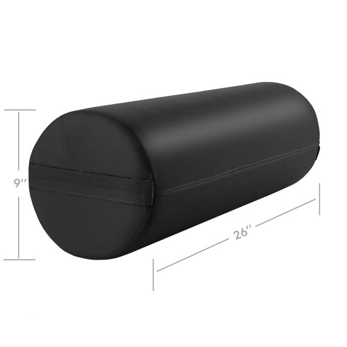Almofada de travesseiro redonda Jumbo Saloniture para mesa de massagem - 26 x 9 polegadas - preta 2