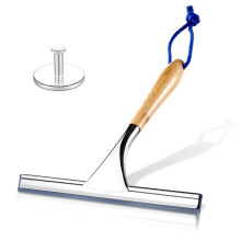 ToiletTree Products Allzweck-Abzieher aus Bambus-Edelstahl rostfreier Deluxe-Abzieher mit Haken zum Aufhngen Handwischer fr Duschtren, Badezim