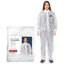 Medical Nation Engångs Hazmat Dräkter | 5-Pack | Lätta Engångs Overaller för Män
