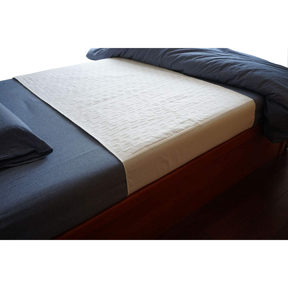 Careboree 2 Pack Cotton Top-Layer Reusable Tuckable Underpads Incontinence Bed Pads 34""""X36"""" Twin Size 21"""" Wings
