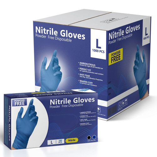 Luvas de nitrilo Luvas descartveis ????Confortveis ????sem p Sem ltex | 100-1000 (caixa mdia) 1
