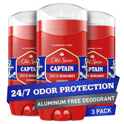 Old Spice Old Spice Red Collection Deodorant for Men, Captain Scent, 3 ct, 3oz each, 9oz total