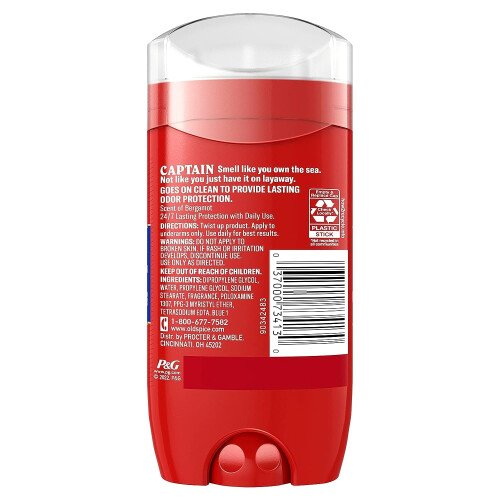 Old Spice Old Spice Red Collection Deodorant for Men, Captain Scent, 3 ct, 3oz each, 9oz total 1