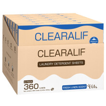 Feuilles de dtergent linge Clearalif jusqu' 360 charges en lin frais sans liquide cologique zro dchets conomiser des bandes de blanchisse