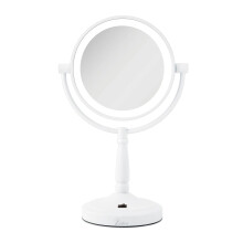 Zadro 9"" pyöreä LED-meikkipeili valolla ja suurennuksella 5&10X/1X AA-paristolla toimiva kääntyvä valaistu meikkipeili