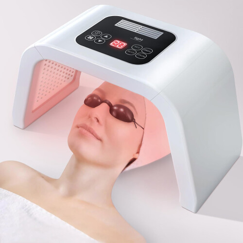 Fxtiaa LED-ansiktsljusterapi 7 i 1 frg LED-ansiktsmask Utrustning fr ansiktssknhet