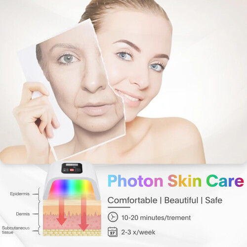 Fxtiaa LED-ansiktsljusterapi 7 i 1 frg LED-ansiktsmask Utrustning fr ansiktssknhet 2