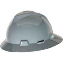 MSA 10019548 V-Gard Vollrand-Schutzhelm mit Fas-Trac III Ratschenfederung | Selbsteinstellende Kronenriemen aus Polyethylenschale mit hervorragendem