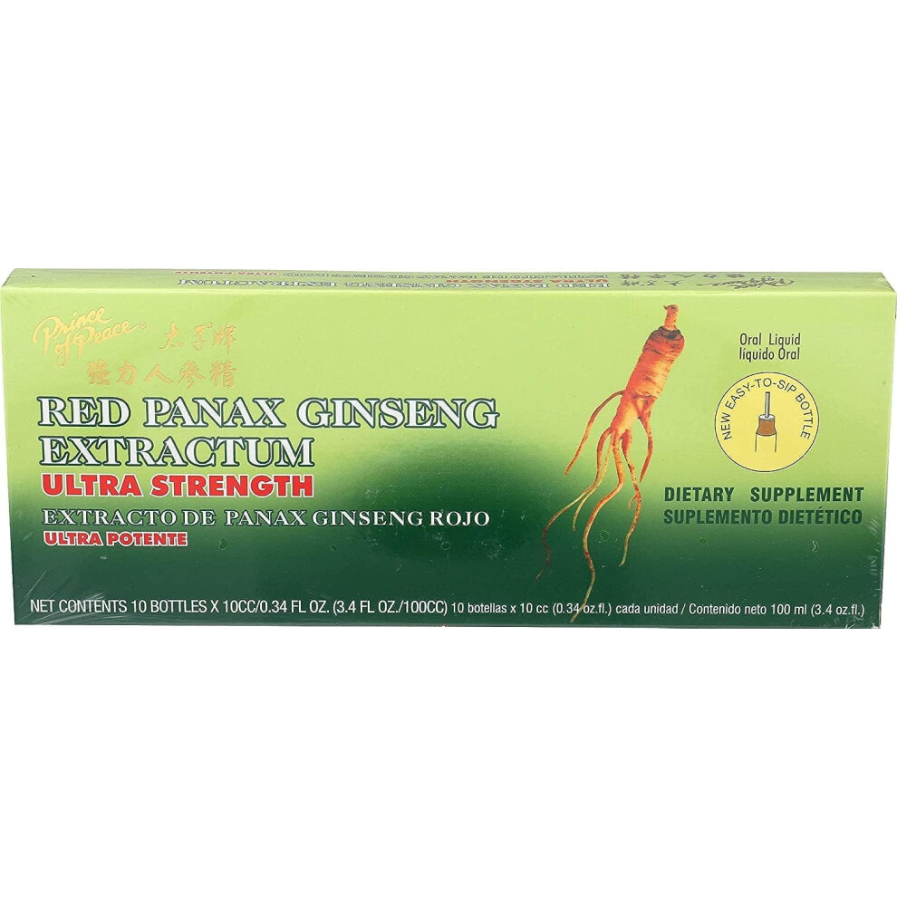 Prince Of Peace Red Panax Ginseng Extractum Ultra Strength - 3.4 Oz - 10 Bottles