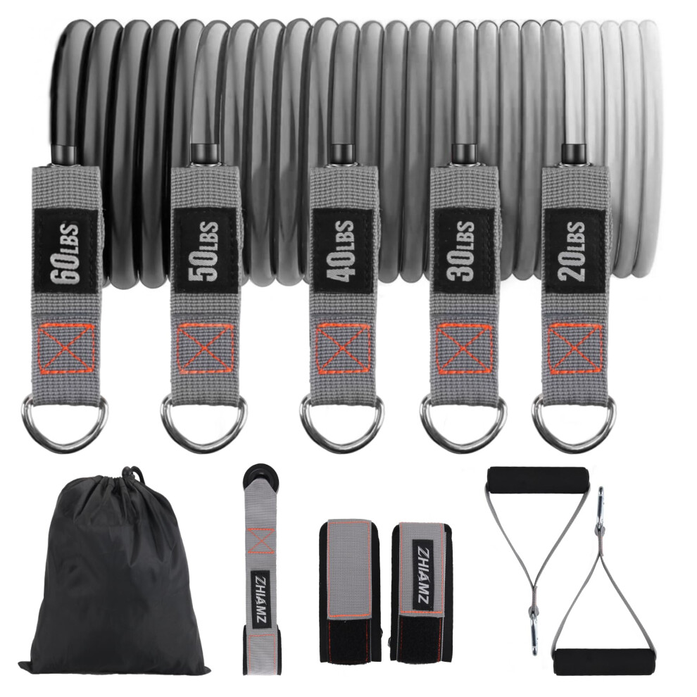 Resistance Bands with Handles Single Resistance Bands Exercise Bands with Handles for Resistance Training Physical Therapy Home Workouts Fi