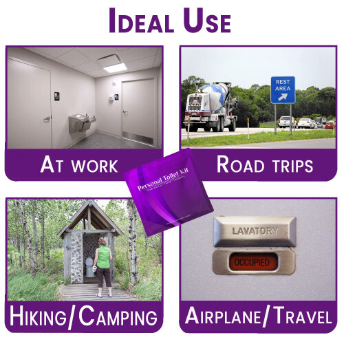 Kit de banheiro pessoal para viagem - pacote com 10 (roxo) 2