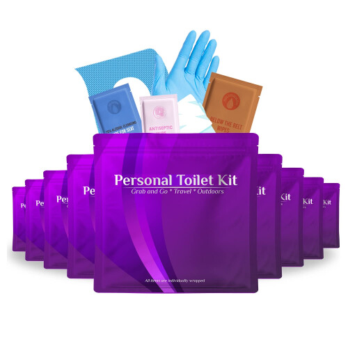 Kit de banheiro pessoal para viagem - pacote com 10 (roxo)