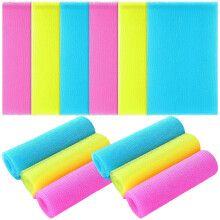 Tatuo 12 Pack 36 Inch Exfoliating Bath Cloth Towel African Net Sponge Extra Long Nylon Korean Bath Towel Japanese Shower Cleaning Sponges for Bac