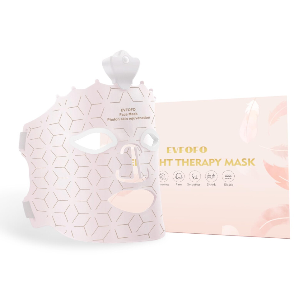Red Light Therapy Mask for Face 7 Colors LED Face Mask Light Therapy At Home Led Face Mask Light Therapy Pink