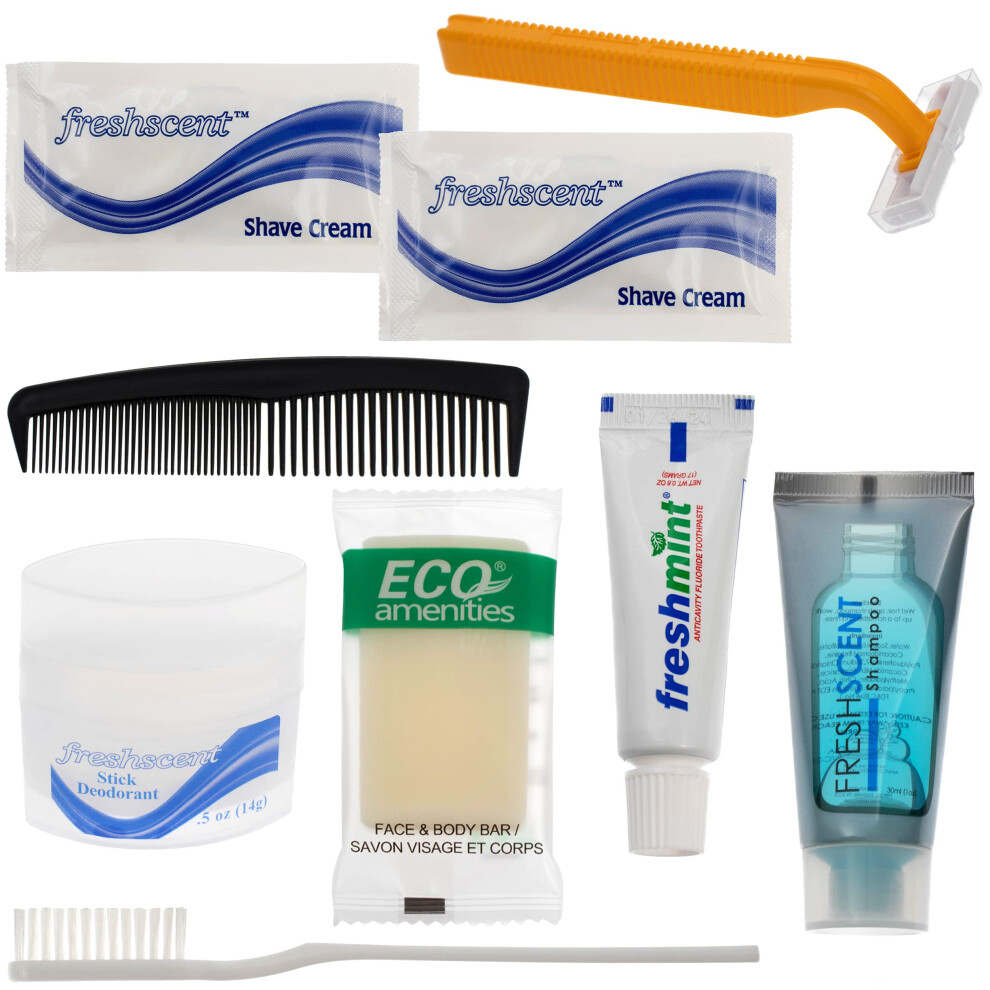 Moda West 24 Kits - Bulk Case of Wholesale Deluxe Toiletries for Men Women Travel Charity