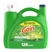 Gain + Aroma Boost nestemäinen pyykinpesuaine alkuperäinen tuoksu 128 Loads 184 fl unssia HE-yhteensopiva