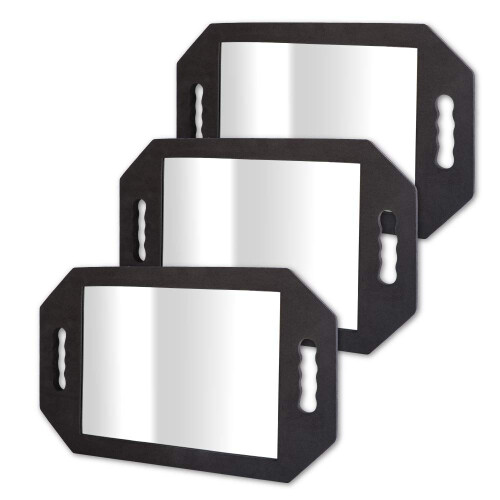 Espelho de almofada de espuma duplo retangular grande BarberMate 3PK com alas