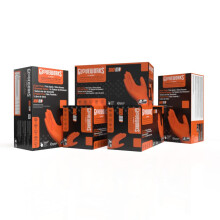 Gloveworks HD Orange Nitrile Glants jetables industriels 8 mil Texture de diamant sur   lev   e sans latex Large 5 bo   tes de 100