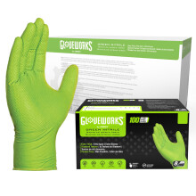 Gloveworks HD Green Nitrile Greenne Industriali Monouscate 8 mil Media di texture diamante alzata senza lattice di 1000