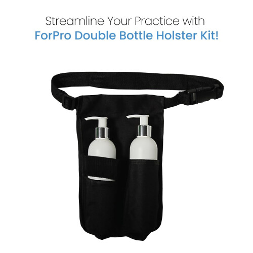 ForPro Double Bottle Holster Kit Features Durable Cordura Fabric Adjustable Strap Includes Two 8 Ounce Bottles Black 1