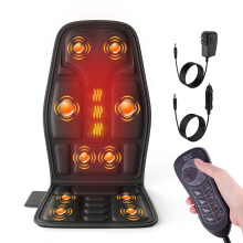 Back Massager with Heat for Pain Relief Back Massage Chair Pad Chair Massager for Full Body Massage Deep Tissue Vibration Massager with 2 Adap