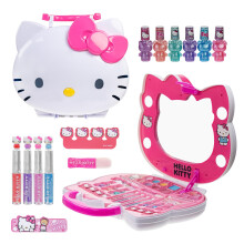 Hello Kitty Face Light-Up Makeup Vanity Set for Girls Include accessori per le nail e labbra perfetti regalo di compleanno e festivi AA batterie non