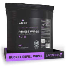 Wipex Gym Wipes Bucket Refill - Plant-based Fitness Equipment Wipes Lavender and Vinegar Wipes to Clean Surfaces Safe Yoga Mat Cleaner Gym Cle