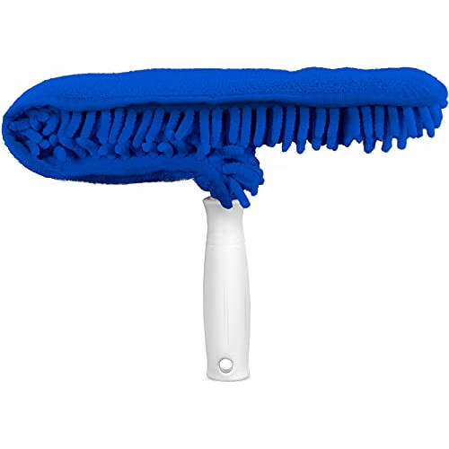 Unger Microfiber Ceiling Fan Duster - Machine Washable Reusable Cleaning Tool for Ceiling Fan Blades  Compatible with Threaded Poles  Traps Dust