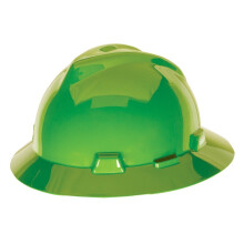 MSA 815570 V-Gard Schutzhelm mit voller Krempe und Fas-Trac III Ratschenfederung | Selbsteinstellende Kronenriemen aus Polyethylenschale mit hervorra