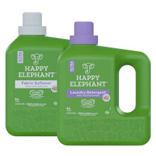Happy Elephant Vloeibare Was Bundle - Wasmiddel & Wasverzachter, Ultra Geconcentreerd, Eco-vriendelijk, Vlekverwijderaar