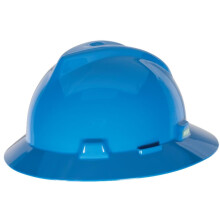 MSA 454732 V-Gard Schutzhelm mit voller Krempe und Staz-on-Pinlock-Federung | Selbsteinstellende Kronenriemen aus Polyethylenschale mit hervorragende