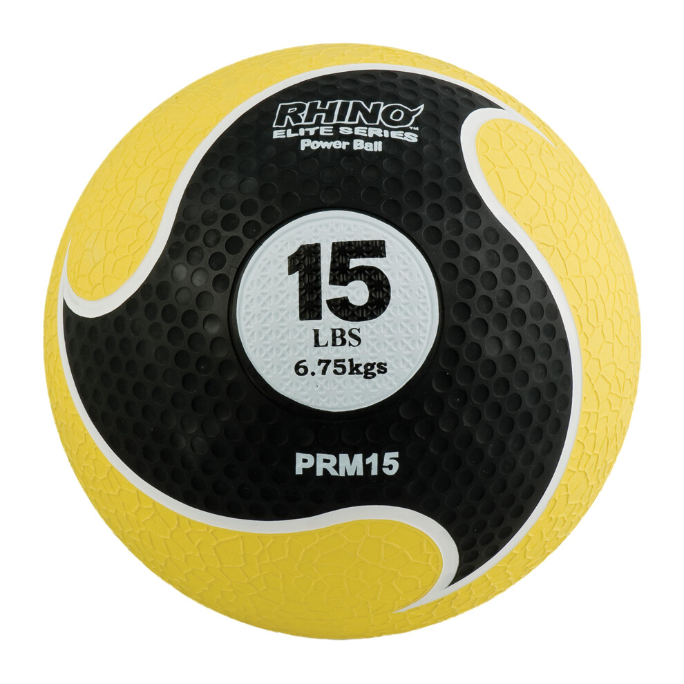 Champion Sports Rhino Elite Medicine Ball-Durable Rubber Weighted Ball & Textured Grip for Core Strength-Cardio & Cross-Training Workouts-Home or