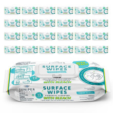 Juniper CLEAN 24 Pack Surface Cleaning Wipes with Bleach  All-Purpose Cleaner for Bathroom  Kitchen  Office  1728 Count Soft Flow  Fresh Scent  L