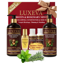 LUXEVA 3 in 1 Biotin & Rosemary Mint Shampoo & Conditioner Set For Women | Hair Growth Shampoo and Conditioner For Thinning Hair | Volumizing DH