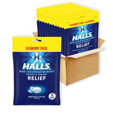 HALLS Relief Mentho-Lyptus Cough Drops Economy Pack 12 Packs of 80 Drops Bags (960 Total Drops)
