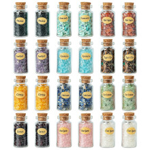 KHOCOEE 24 Botellas de Gemas, Cristales y Piedras Curativas, Set de Piedras Wicca