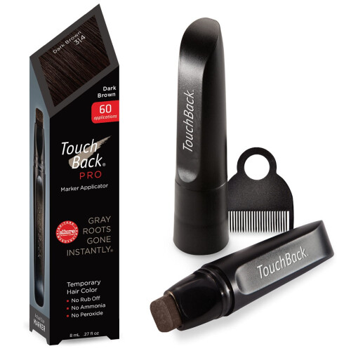 TouchBack PRO Grey Root Touch Up Marker Applikator  Echthaarfarbe Dunkelbraun