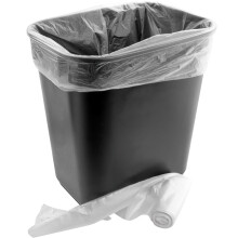 Poubelle Gain de Place et Set de 100 Sacs Étanches de 4 Gal. Petit Bac à Déchets Noir
