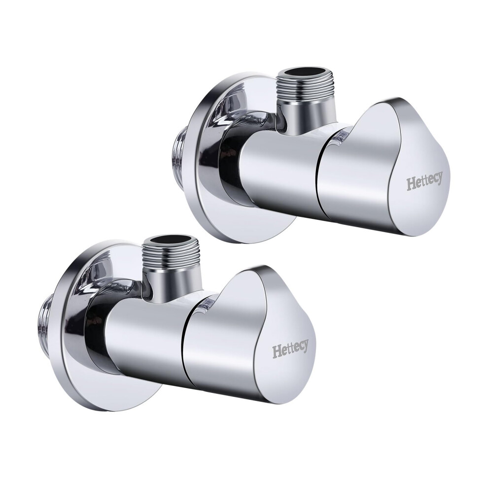 Angle Valve 2 Pack Shut Off Angle Stop Valve 1/2'' X 3/8'' 1/4 Turn Water Control Valve For Faucet Toilet American Thread Polished Chrome (Silver) 820064772268