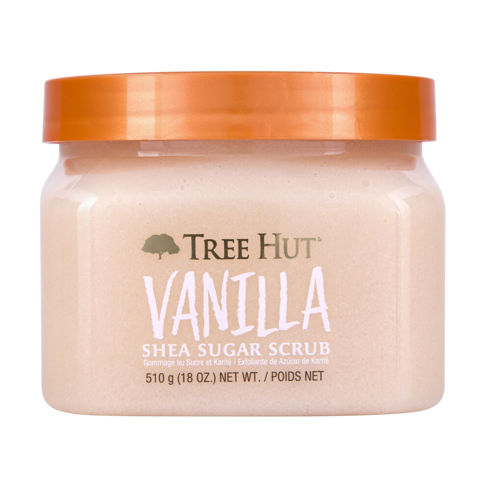 Tree Hut Vanilla Shea Sugar Exfoliating & Hydrating Body Scrub 18 Oz Gold
